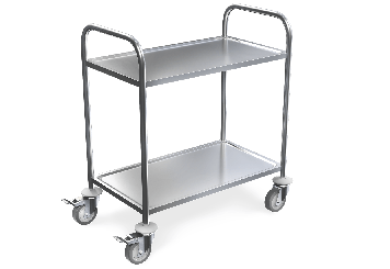 Kleine plankenwagen, serveerwagen, keukenwagen , 2 niveaus, draagkracht 100 kg 