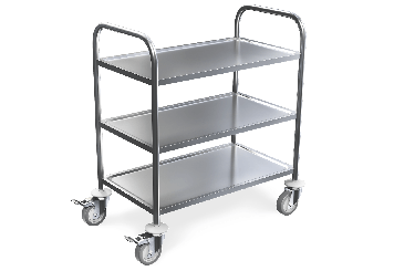 Kleine plankenwagen, serveerwagen, keukenwagen , 3 niveaus, draagkracht 150 kg 