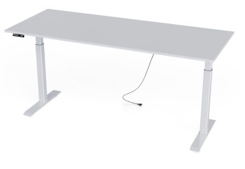 Elektrisch in hoogte verstelbaar wit bureau MILLA160, 1.600 mm x 800 mm 