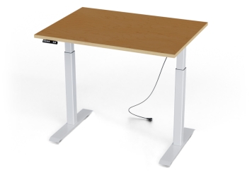 Werktafel elektrisch in hoogte verstelbaar, multiplex blad 1.100 mm x 800 mm, 80 kg draagvermogen 
