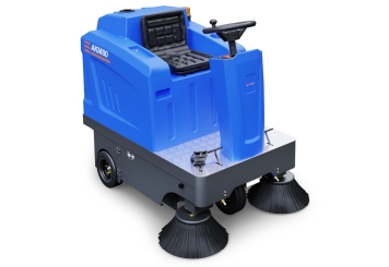 Op batterij aangedreven veegmachine AKM80-1, 7.200 m²/h, 92 l stoftank, wipeket 