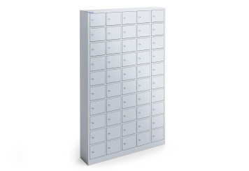 Kluiskast WSFS50 met 50 compartimenten, grijs, Plaatstaal, TOPREGAL 