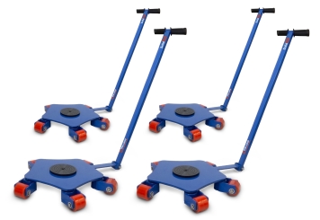 4 x transportroller TFW-L6000, max. belasting 6.000 kg, 360° zwenkbaar, incl. trekstang, SolidHub 