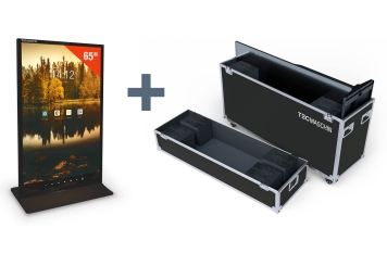 Digitaal reclame scherm DKS-LED65 incl. transportbox, 65 in display, Android 13, zwart, 870 mm x 450 mm x 1.555 mm, TecMaschin 