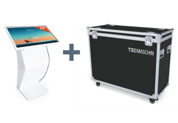 Digitale informatiezuil met touchscreen DITT-LED32 incl. transportbox TB-DITT32, Android 13, TecMaschin 