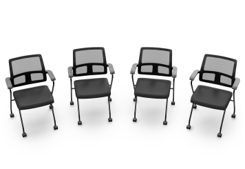 4 x conferentiestoel EMMA met wielen - ruimtebesparend inklapbaar, TOPREGAL 