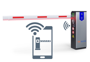 Automatische elektrische slagboom, slagboom voor parkeergarage ES3500-A met app-bediening, crashbescherming en ledverlichting, TecMaschin 